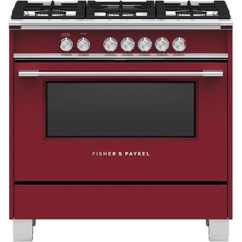 Fisher & Paykel - 4.9 Cu. Ft. Freestanding Gas Convection Range - Red - Front_Standard