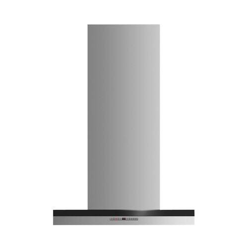 Fisher & Paykel - 24" Convertible Range Hood - Brushed Stainless Steel/Black Glass - Front_Standard