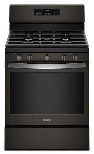 Whirlpool - 5.0 Cu. Ft. Self-Cleaning Freestanding Gas Convection Range - Black stainless steel - Front_Standard