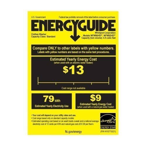 Whirlpool - 3.1 Cu. Ft. 3-Cycle High-Efficiency Front-Loading Commercial Washer - White - Energy_Guide
