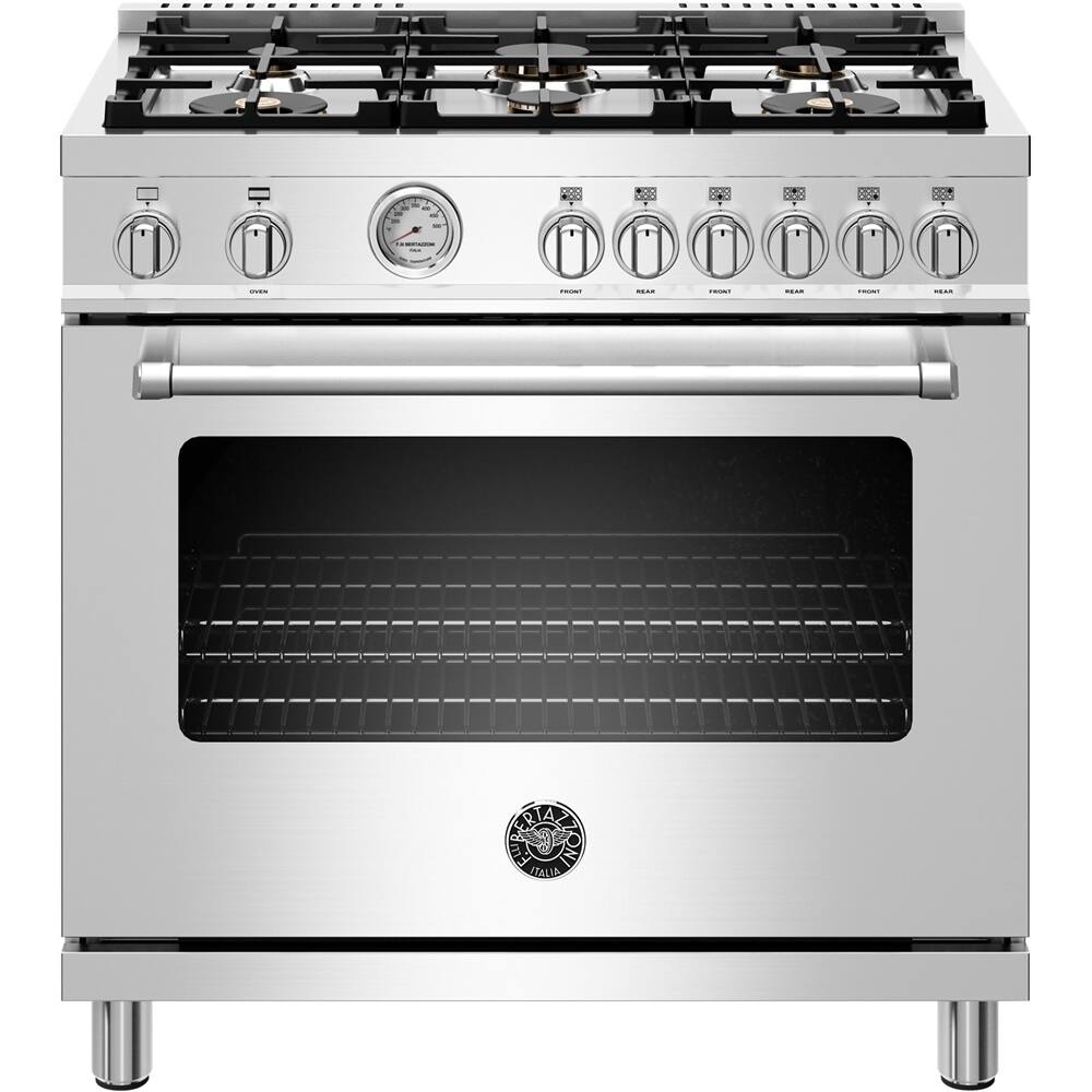 Bertazzoni - 5.9 Cu. Ft. Freestanding Gas Convection Range - Stainless steel - Front_Zoom