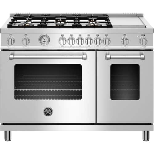 Bertazzoni - Freestanding Double Oven Gas Convection Range - Stainless steel - Front_Standard