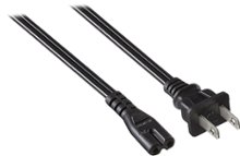 Insignia - 6' 2-Slot Nonpolarized Power Cord - Black