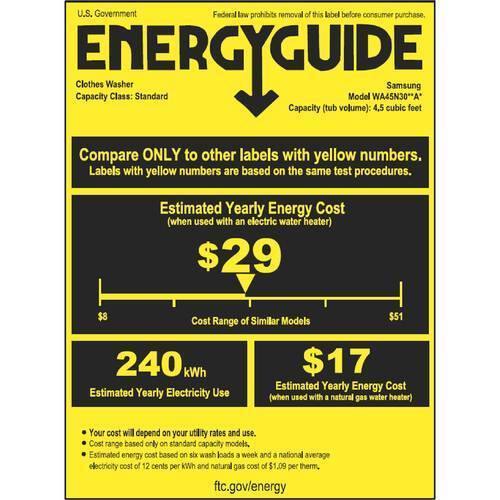 Samsung - 4.5 Cu. Ft. 8-Cycle Top-Loading Washer - White - Energy_Guide