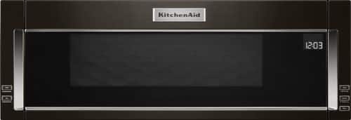 KitchenAid - 1.1 Cu. Ft. Over-the-Range Microwave with Sensor Cooking - Black stainless steel - Front_Standard