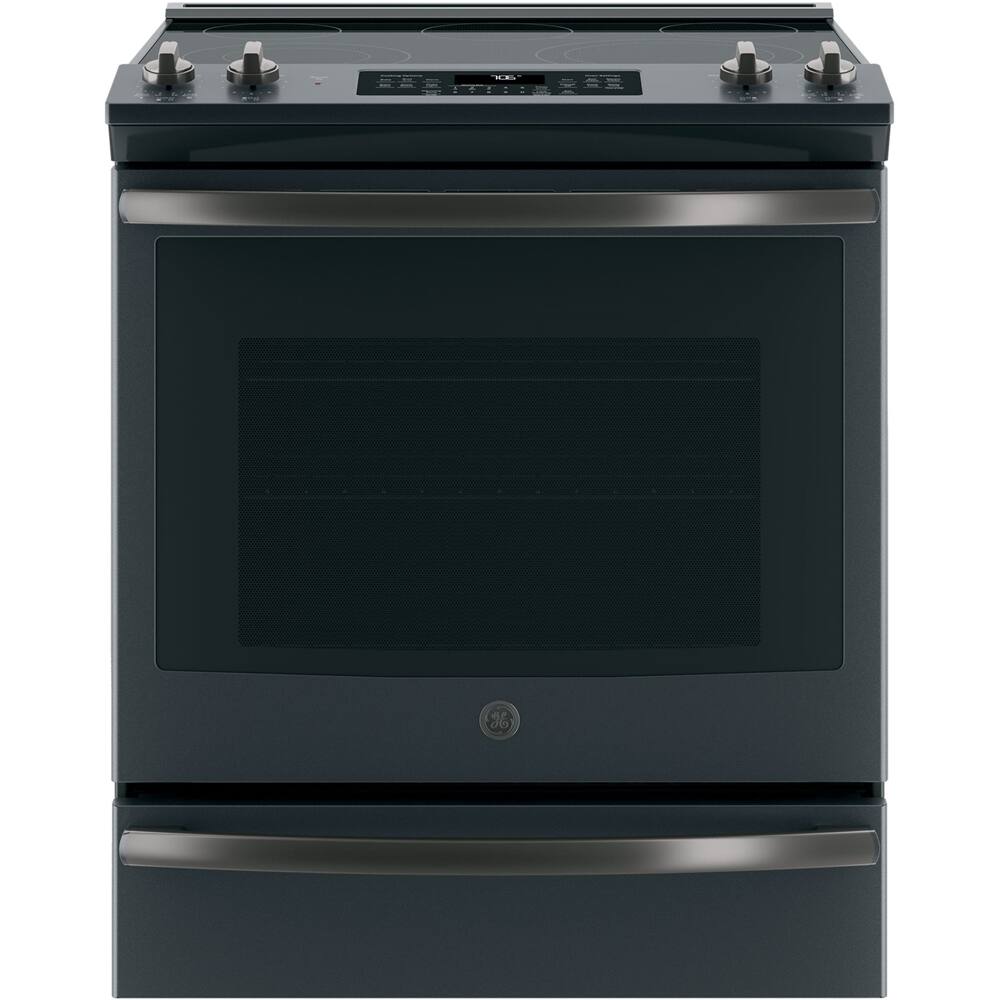 GE 5.3 Cu. Ft. SlideIn Electric Convection Range Black Slate at