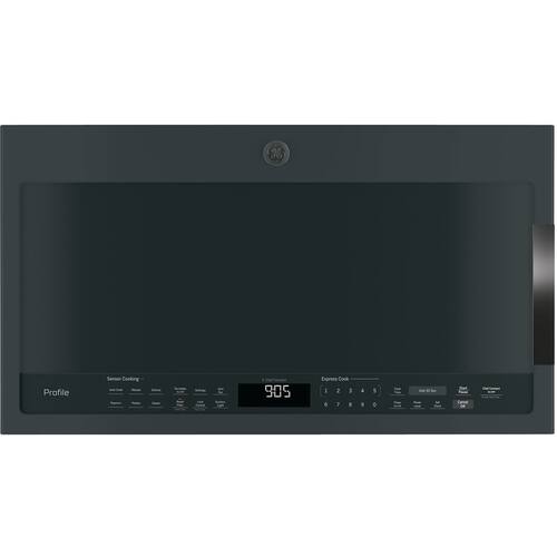 GE - Profile 2.1 Cu. Ft. Over-the-Range Microwave with Sensor Cooking - Black Slate - Front_Standard