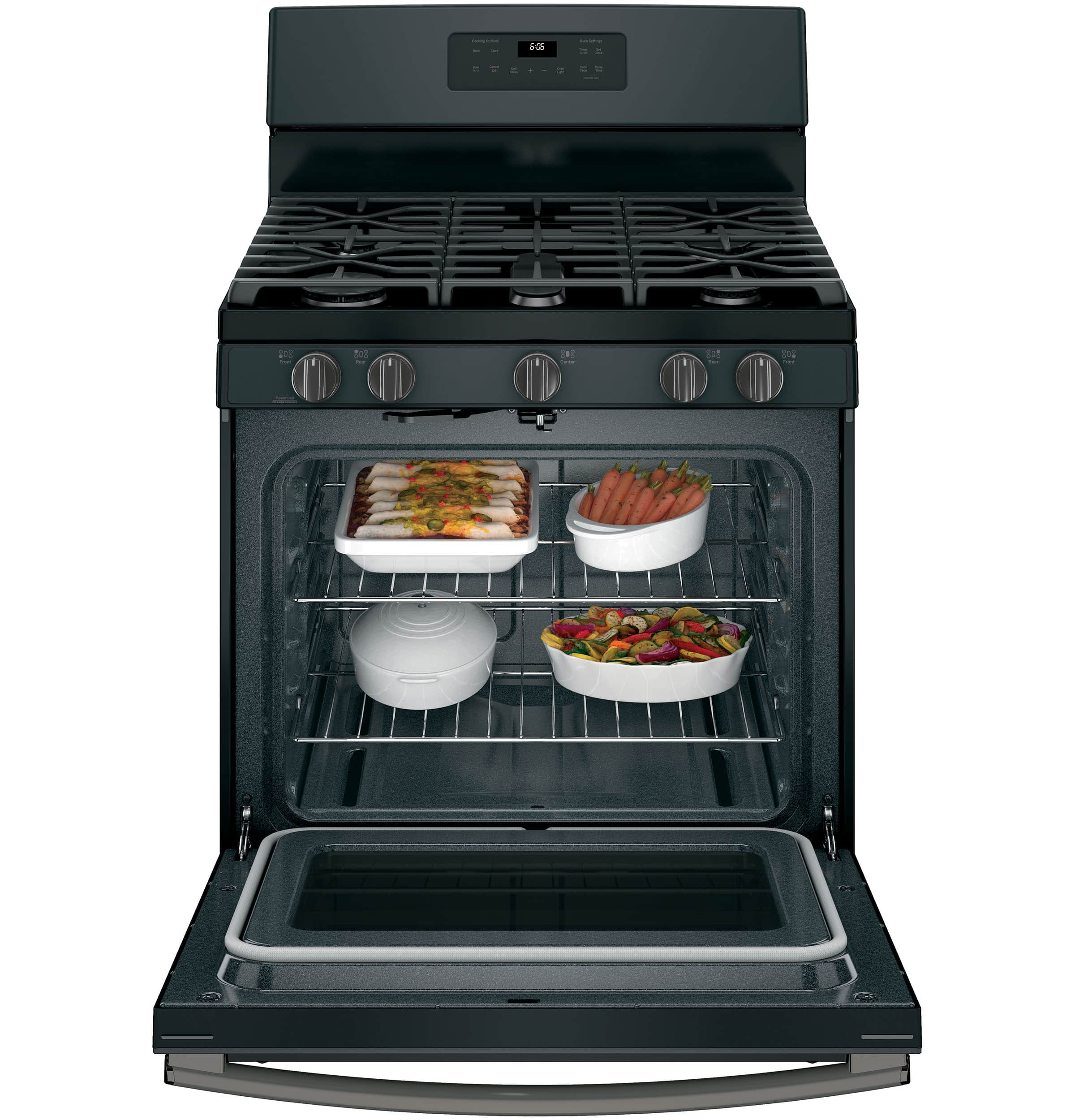 GE 5.0 Cu. Ft. SelfCleaning Freestanding Gas Range Black Slate at