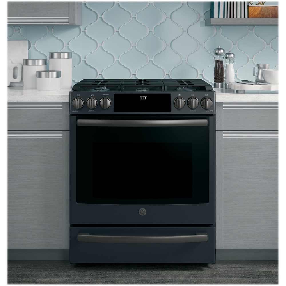 GE 5.6 Cu. Ft. SelfCleaning SlideIn Gas Convection Range Black