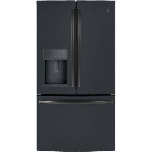 GE - Profile Series 22.2 Cu. Ft. French Door Counter-Depth Refrigerator - Black Slate - Front_Standard