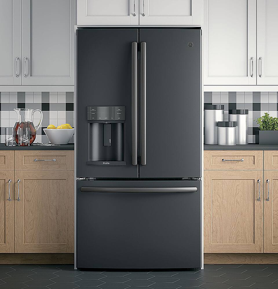 GE Profile Series 22.2 Cu. Ft. French Door CounterDepth Refrigerator Black Slate at Pacific