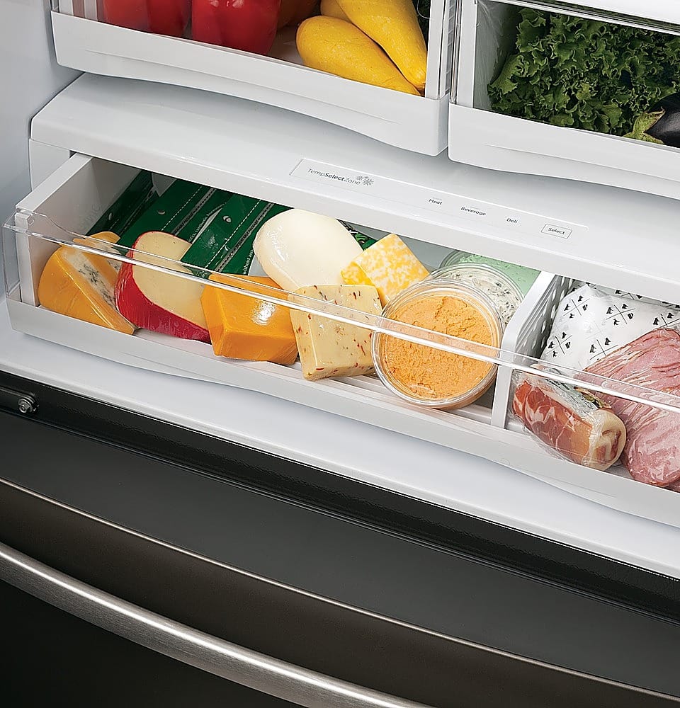 GE - Profile Series 22.2 Cu. Ft. French Door Counter-Depth Refrigerator - Black Slate - Alt_View_Standard_18