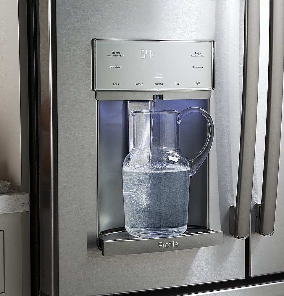 GE - Profile Series 22.2 Cu. Ft. French Door Counter-Depth Refrigerator - Black Slate - Alt_View_Standard_5