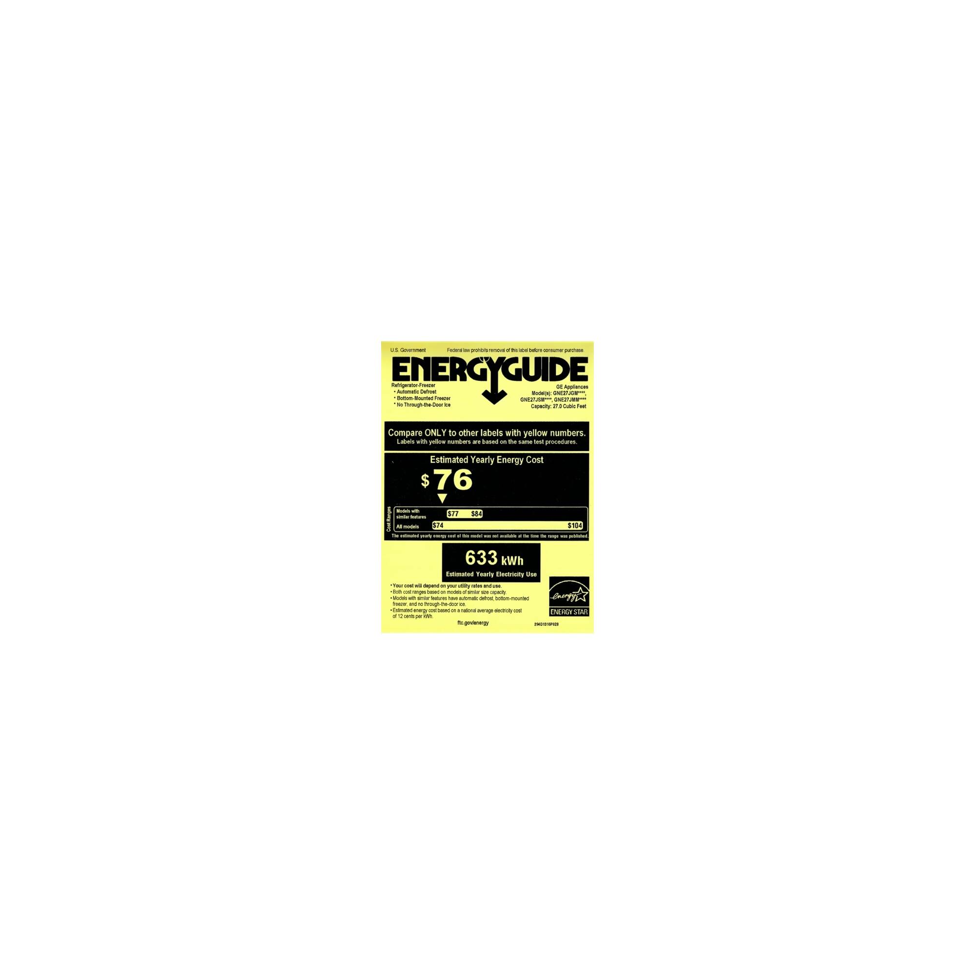 GE - 27 Cu. Ft. French Door Refrigerator - White - Energy_Guide