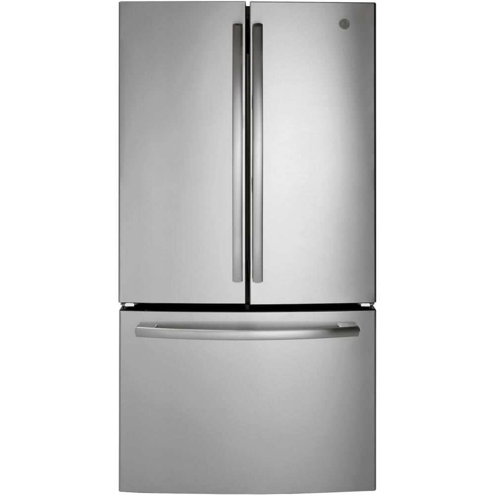 GE - 27 Cu. Ft. French Door Refrigerator - Stainless steel - Front_Zoom