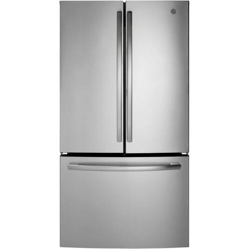 GE - 27 Cu. Ft. French Door Refrigerator - Stainless steel - Front_Standard