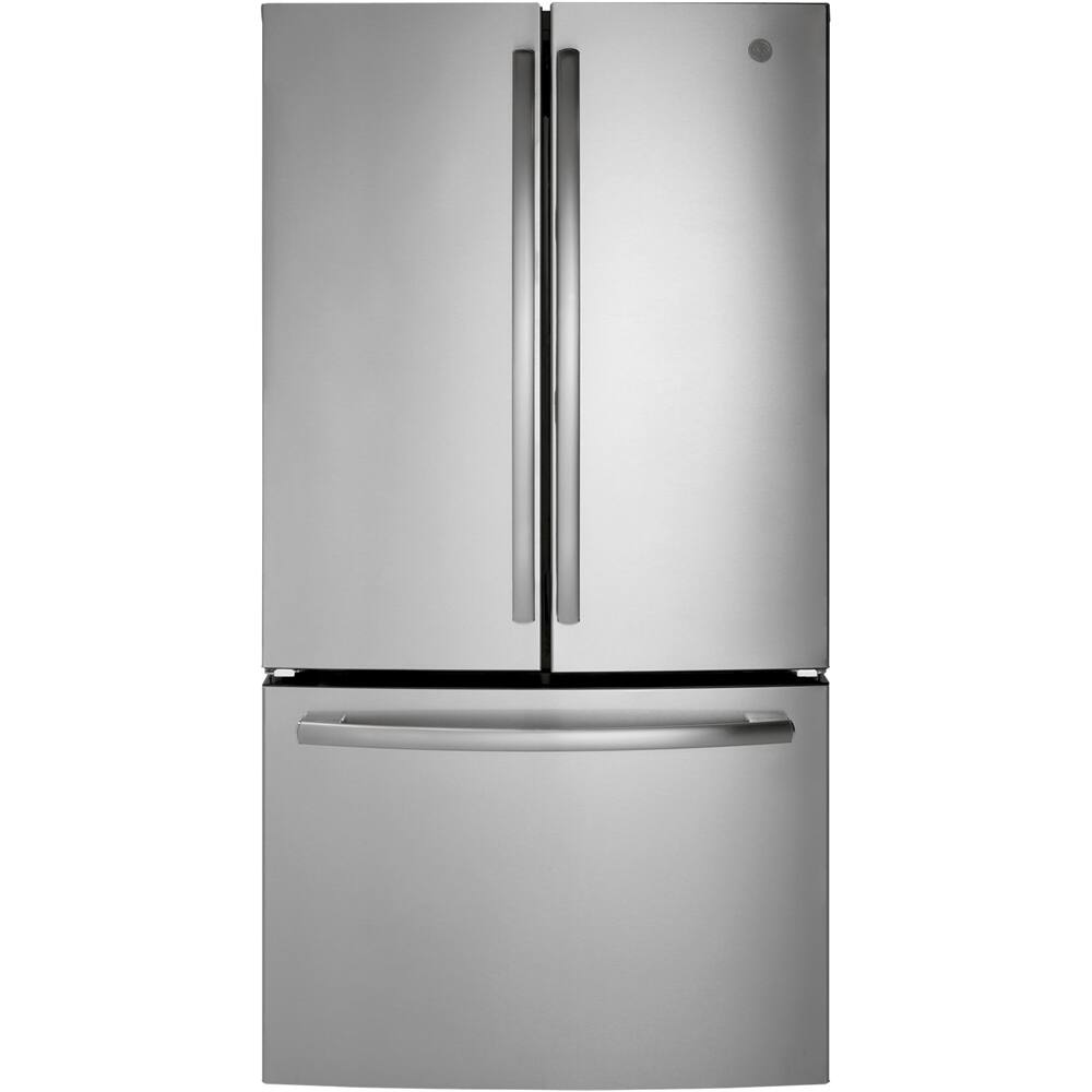 GE - 27 Cu. Ft. French Door Refrigerator - Stainless steel - Front_Zoom