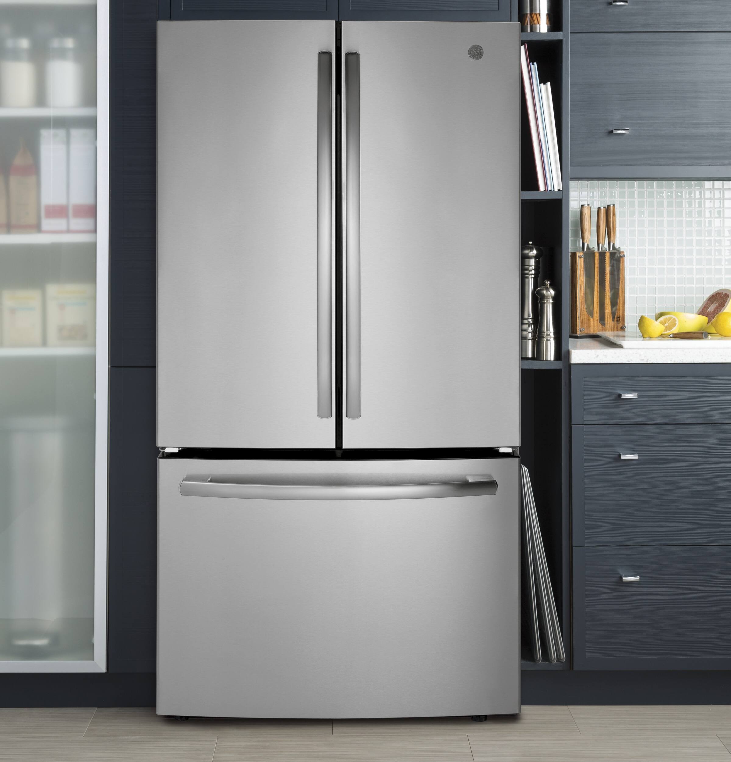 GE - 27 Cu. Ft. French Door Refrigerator - Stainless steel - Alt_View_Standard_3