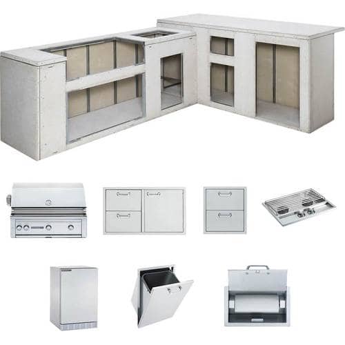 Sedona By Lynx - Ready to Finish Island with 30" Sedona Grill with Rotisserie - Stainless Steel - Front_Standard