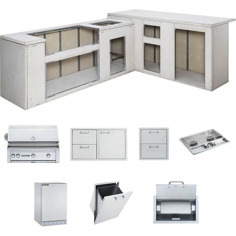 Sedona By Lynx - Ready to Finish Island with 30" Sedona Grill with Rotisserie - Stainless Steel - Front_Zoom