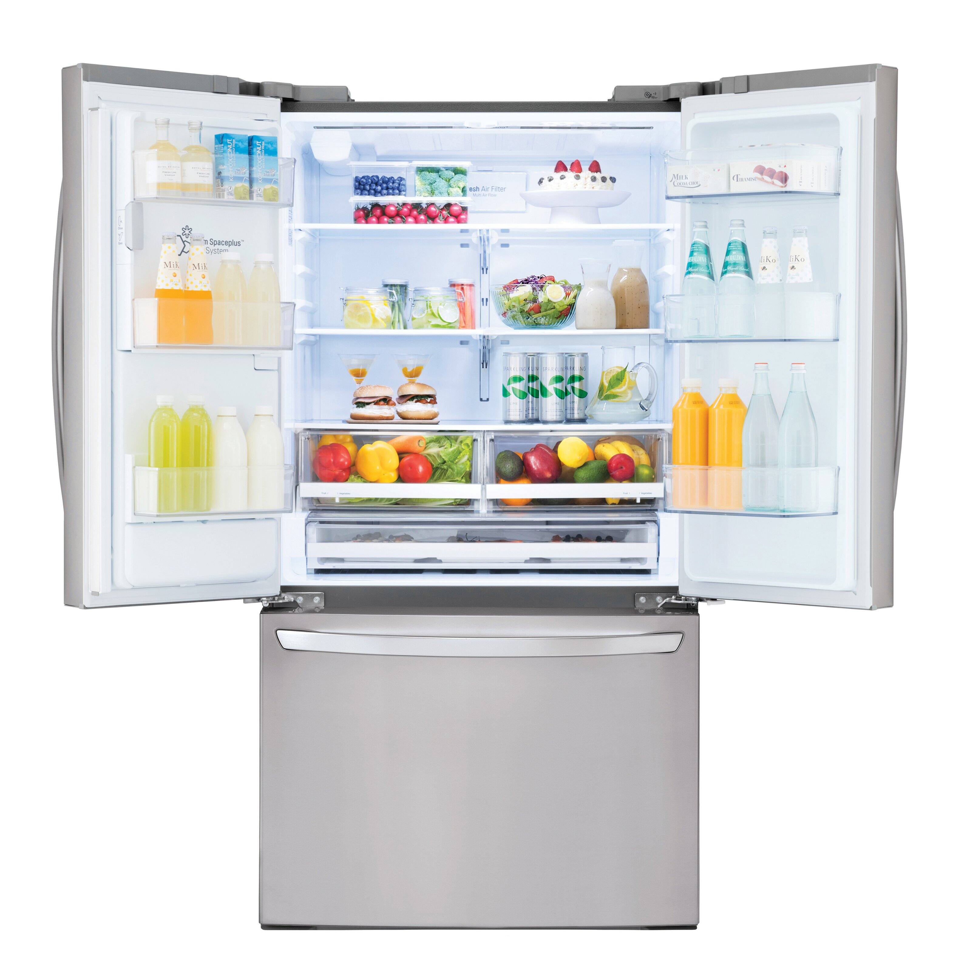 LG - 26.2 Cu. Ft. French Door Smart Wi-Fi Enabled Refrigerator - PrintProof Stainless Steel - Alt_View_Standard_2