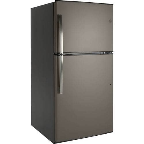 GE - 21.2 Cu. Ft. Top-Freezer Refrigerator - Slate - Angle_Standard