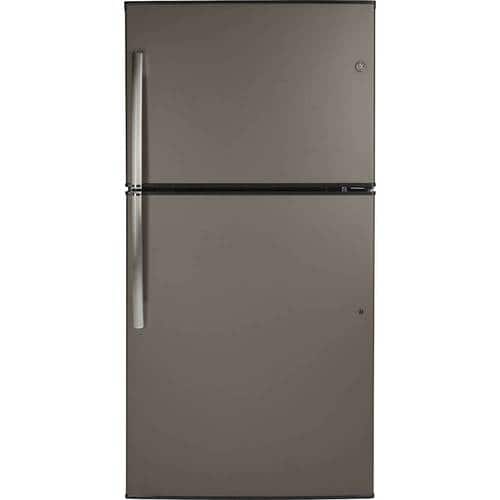 GE - 21.2 Cu. Ft. Top-Freezer Refrigerator - Slate - Front_Standard