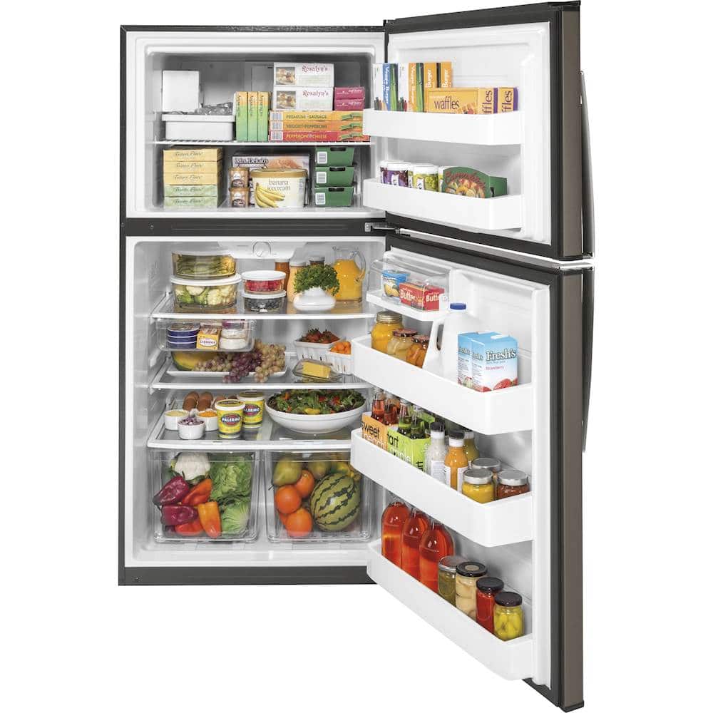 GE - 21.2 Cu. Ft. Top-Freezer Refrigerator - Slate - Alt_View_Standard_1