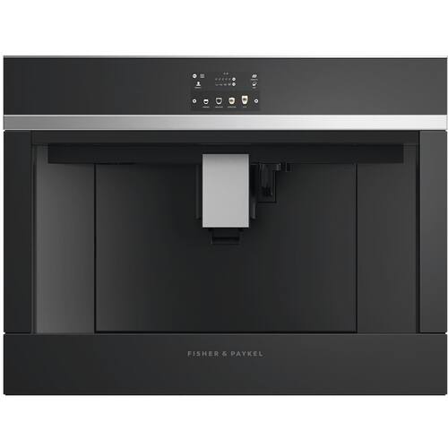 Fisher & Paykel - 1-Cup Coffeemaker - Black Reflective Glass With Polished Metal Trim - Front_Standard