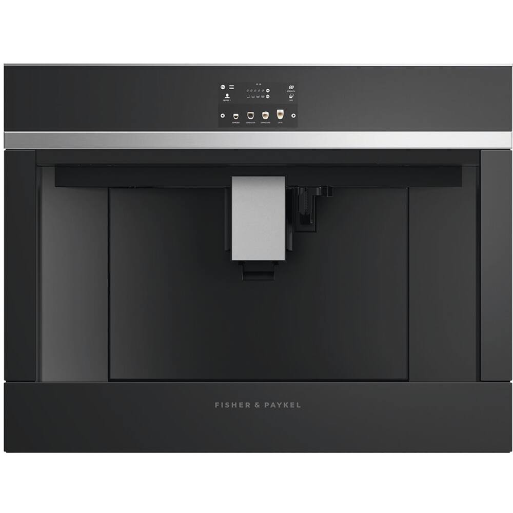 Fisher & Paykel - 1-Cup Coffeemaker - Black Reflective Glass With Polished Metal Trim - Front_Zoom