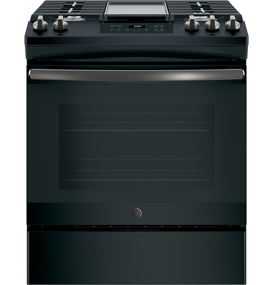 GE - 5.3 Cu. Ft. Slide-In Gas Range - Black Slate at ...