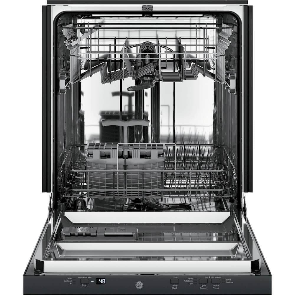 GE - 24" Top Control Built-In Dishwasher with Stainless Steel Tub - Black - Alt_View_Standard_12