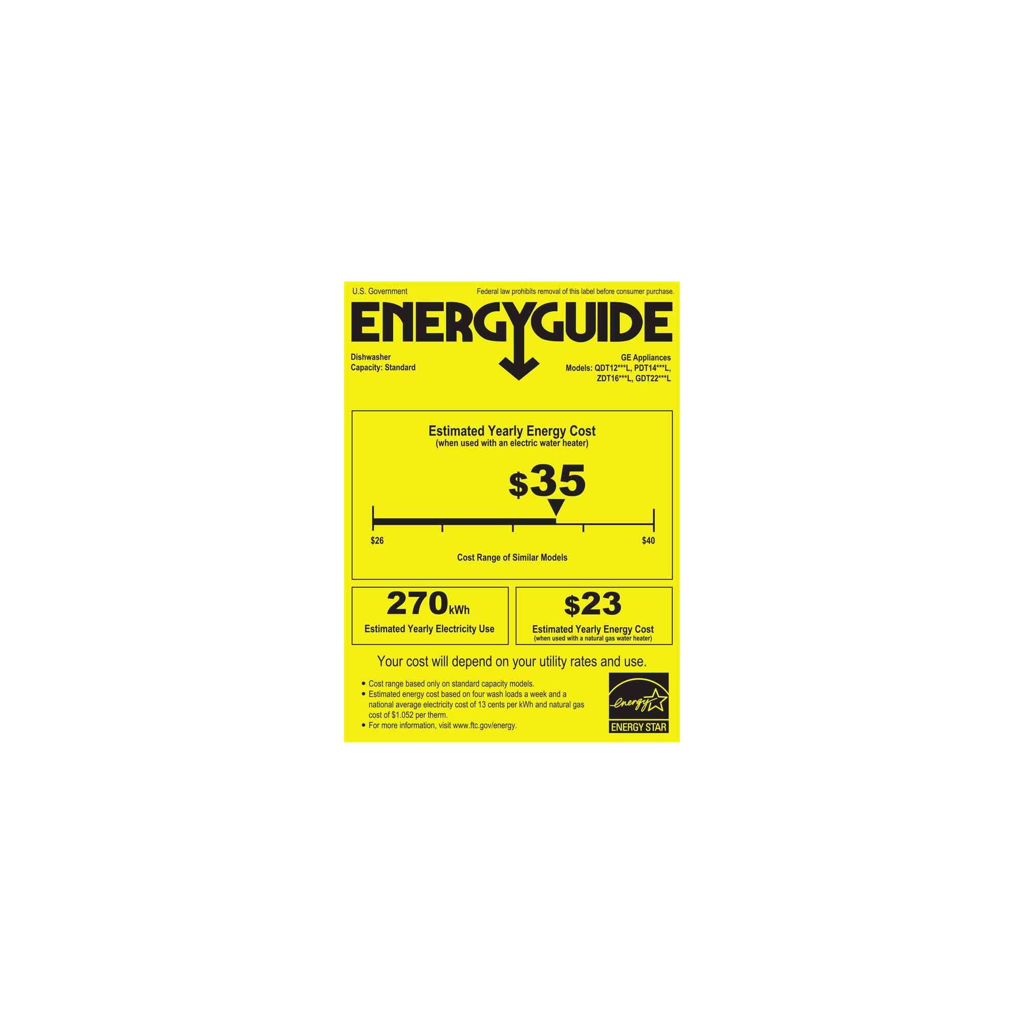 GE - 24" Top Control Built-In Dishwasher with Stainless Steel Tub - White - Energy_Guide