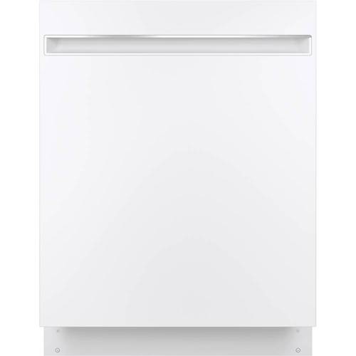 GE - 24" Top Control Built-In Dishwasher with Stainless Steel Tub - White - Front_Standard