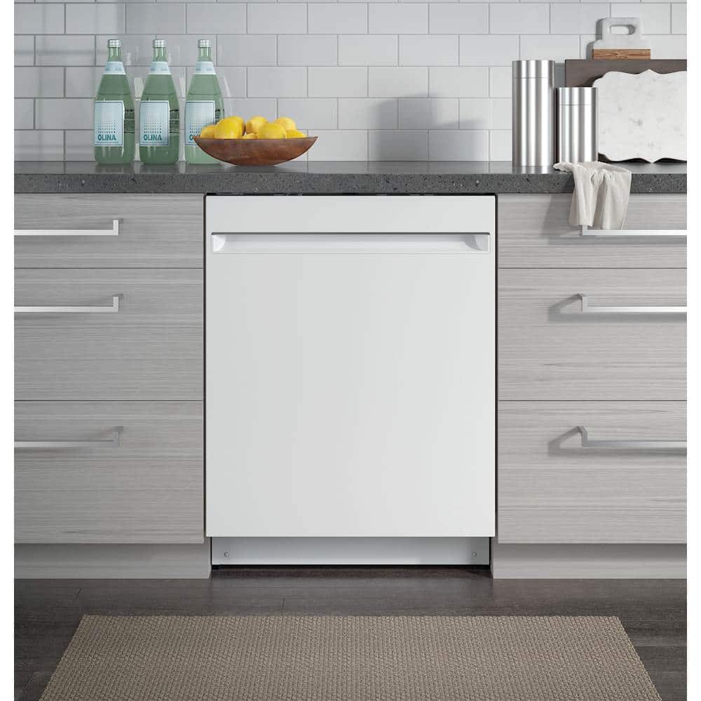 GE - 24" Top Control Built-In Dishwasher with Stainless Steel Tub - White - Alt_View_Standard_14