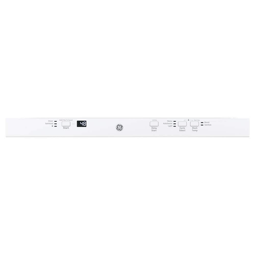 GE - 24" Top Control Built-In Dishwasher with Stainless Steel Tub - White - Alt_View_Standard_1