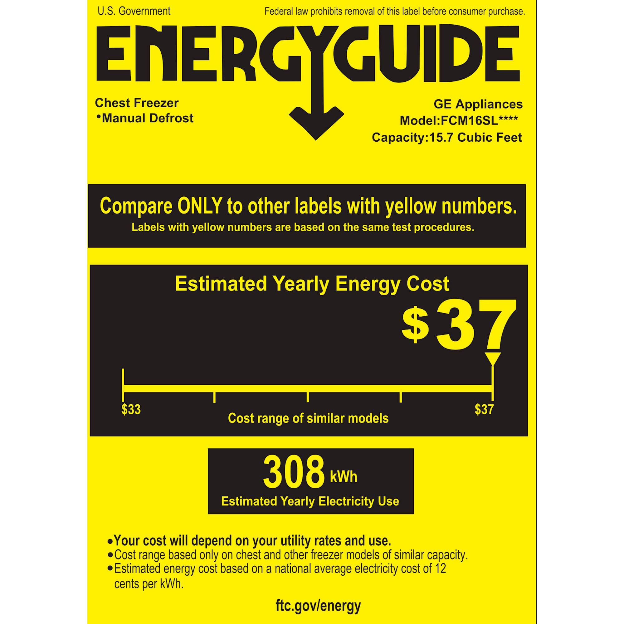 GE - 15.7 Cu. Ft. Chest Freezer - White - Energy_Guide