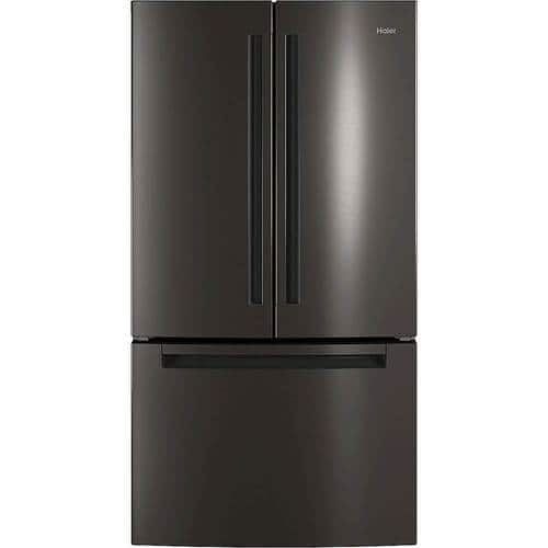 Haier - 27 Cu. Ft. French Door Refrigerator - Black stainless steel - Front_Standard