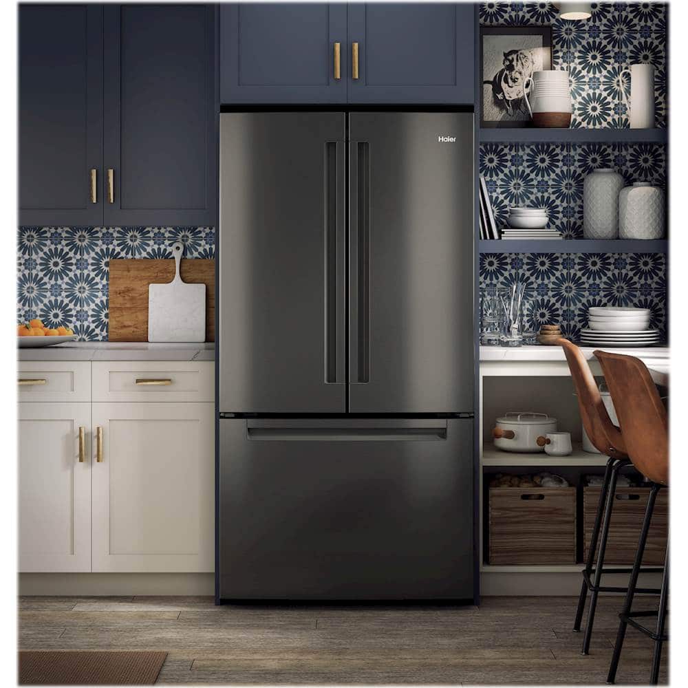Haier - 27 Cu. Ft. French Door Refrigerator - Black stainless steel - Alt_View_Standard_12