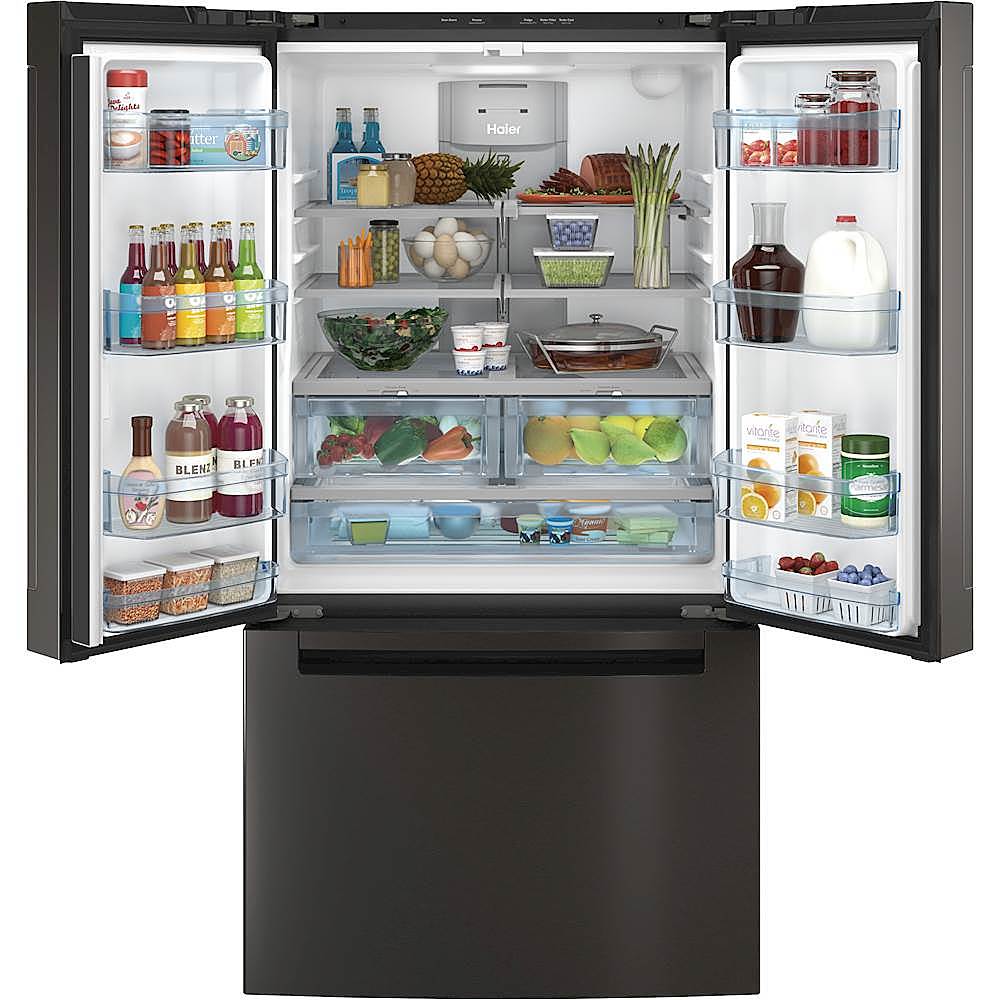 Haier - 27 Cu. Ft. French Door Refrigerator - Black stainless steel - Alt_View_Standard_1