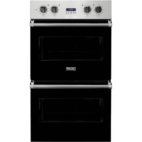 Viking - Professional 5 Series 29.5" Built-In Double Electric Convection Wall Oven - Black - Front_Standard