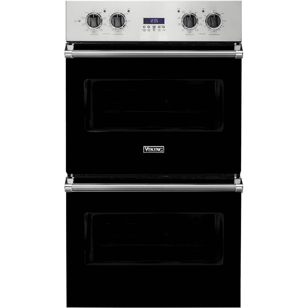Viking - Professional 5 Series 29.5" Built-In Double Electric Convection Wall Oven - Black - Front_Zoom