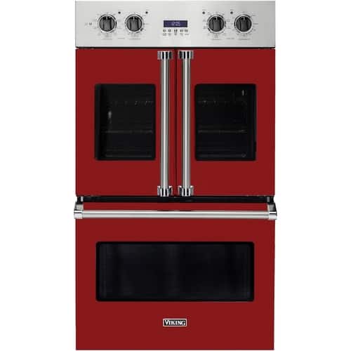 Viking - Professional 7 Series 29.5" Built-In Double Electric Convection Wall Oven - Apple Red - Front_Standard