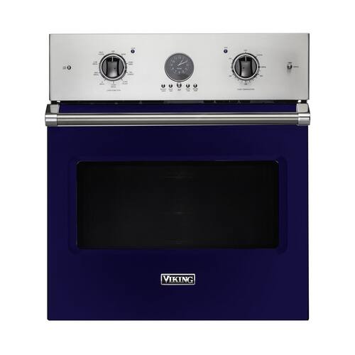 Viking - Professional 5 Series 26.5" Built-In Single Electric Convection Wall Oven - Cobalt Blue - Front_Standard