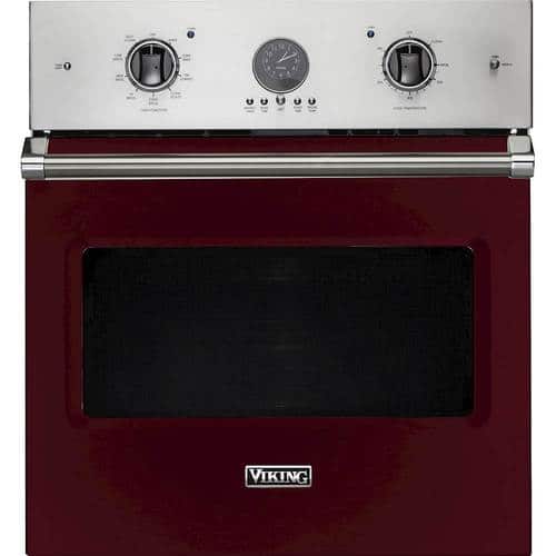Viking - Professional 5 Series 27" Built-In Single Electric Convection Wall Oven - Burgundy - Front_Standard
