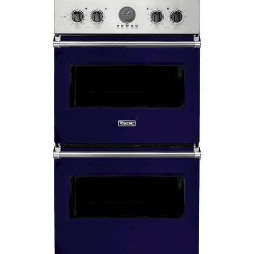 Viking - Professional 5 Series 30" Built-In Double Electric Convection Wall Oven - Cobalt Blue - Front_Standard