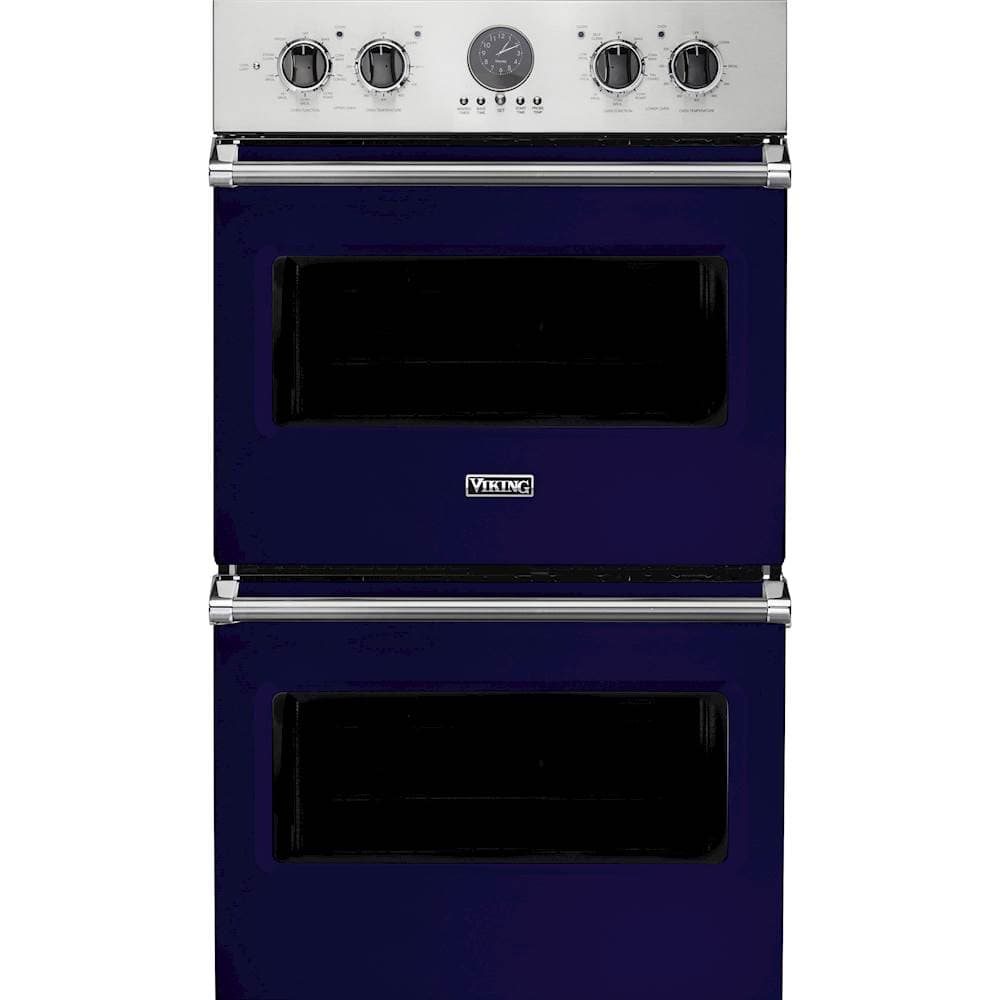 Viking - Professional 5 Series 30" Built-In Double Electric Convection Wall Oven - Cobalt Blue - Front_Zoom