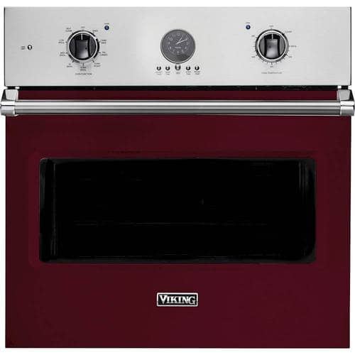 Viking - Professional 5 Series Premiere 30" Built-In Single Electric Convection Wall Oven - Burgundy - Front_Standard