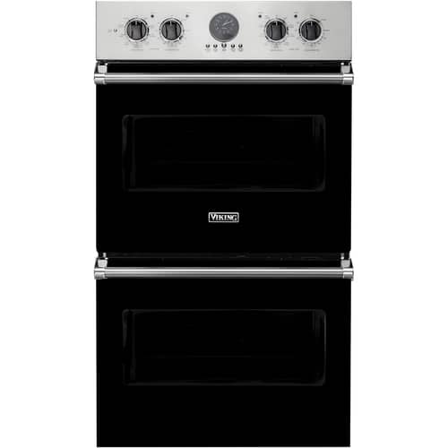 Viking - Professional 5 Series 29.5" Built-In Double Electric Convection Wall Oven - Black - Front_Standard