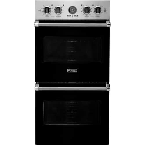 Viking - Professional 5 Series 26.5" Built-In Double Electric Convection Wall Oven - Black - Front_Standard